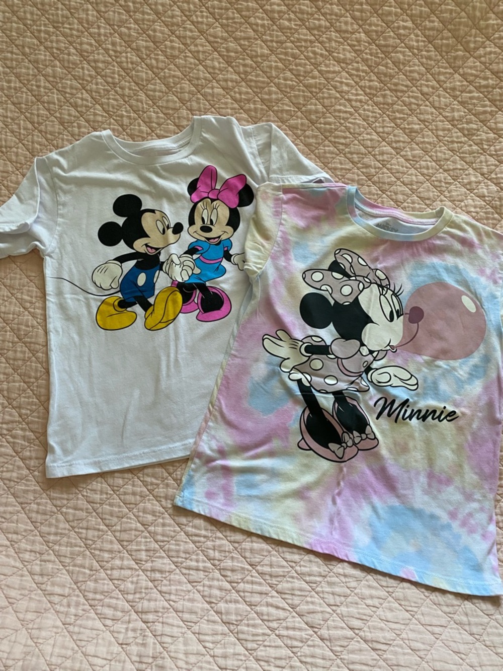 Mickey & Minnie Graphic Tee Set - Pastel Tie-Dye Minnie